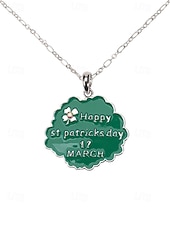 ieftine Accesorii-Colier pentru femei cu trifoi de Ziua Sfântului Patrick, pandantiv verde cu breloc din aliaj durabil, mai multe stiluri, inclusiv trifoi și potcoavă, bijuterii festive irlandeze pentru parade, petreceri și ținute de sărbătoare.