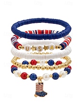 Недорогие Аксессуары-Юбилейный комплект акриловых бусин для женщин к 250-летию США доступен в разных стилях тема свободы США идеально подходит для повседневной носки