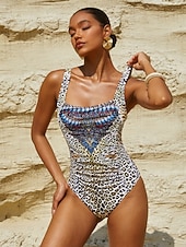 abordables maillots de bain de créateurs-Maillot de bain une pièce en tissu extensible Lady Lionheart