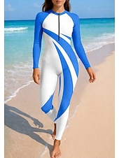 economico Rash Guards Interi-Per donna Top sottomuta Cerniera Frontale UPF50+ Asciugatura Rapida Leggero Manica Lunga Body Maglia da nuoto Surf Spiaggia Sport Acquatici Estate