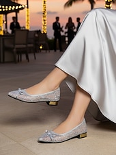baratos Mulheres-Sapatilhas de ballet femininas transparentes com estampa floral e detalhes dourados – calçado confortável e estiloso para jantares de férias e noites de verão.