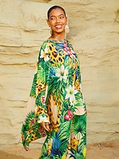abordables chemises, hauts et chemisiers-tropical tentation - Blouse fluide en mousseline à manches chauve-souris