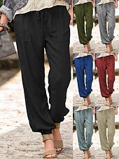 economico Pantaloni a gamba dritta-Per donna Joggers Pantaloni Pantaloni da jogging Pantaloni casual Vacanza Moda Streetwear Lunghezza intera Vita Alta Semplice Coulisse Tasca Elastico in vita Confortevole Inelastico Alta elasticità
