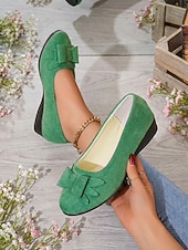 Χαμηλού Κόστους Γυναικείες Μπαλαρίνες-Γυναικείες μπαλαρίνες με πράσινο φιόγκο για την ημέρα του Αγίου Πατρικίου - casual slip-on άνετα παπούτσια με χαμηλό τακούνι, εορταστικό ιρλανδικό στυλ για παρελάσεις, πάρτι, εορταστικές εκδηλώσεις,