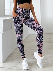 economico -Per donna Pantaloni Pantaloncini anti sfregamento Moda Streetwear Essenziale Lunghezza intera Vita Alta Grafico Elastico in vita Confortevole Alta elasticità Palestra Yoga Streetwear Rosa Rosa scuro
