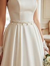 economico Matrimonio ACC-cintura da donna con catena in finte perle, elegante accessorio per abito da sposa, delicato gioiello regolabile per matrimoni, feste, eventi serali e occasioni formali