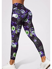 abordables jambières 3d-Femmes leggings de pilates Pantalons de fitness Leggings décontractés Poches Droit de timbre Patchwork Pilates Salle de sport Entraînement en salle Pantalons Collants Leggings Bloc de Couleur Floral