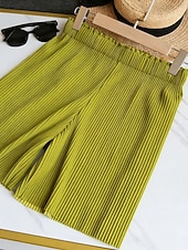 Χαμηλού Κόστους Σορτς βερμούδα-Γυναικεία Σορτς των Βερμούδων Σορτσάκια Καλοκαιρινό σορτς Σορτς παραλίας Διακοπές Μοντέρνα Κομψό στυλ street σύντομο Ψηλή Μέση Σκέτο Κορδόνι Τσέπη Ελαστική μέση Ικανότητα να αναπνέει Άνετο