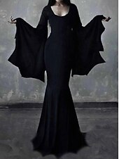  Walpurgisnacht Kleid Halloween-Kleid Hexe Morticia Addams Addams Familie Punk & Gothic Erwachsene Damen Karneval Party / Abend Einfache Halloween-Kostüme Verkleiden
