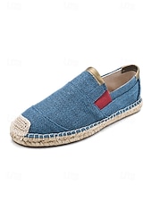abordables Hommes-Espadrilles bleues pour homme, faciles à enfiler, légères et respirantes, au design décontracté et élégant, idéales pour les vacances en plein air et les aventures estivales.