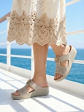 baratos Mulheres-Sandálias femininas ortopédicas marrons com estampa floral – calçados confortáveis, respiráveis e com amortecimento, ideais para uso diário, em casa, em viagens e longas caminhadas.