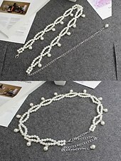 economico Matrimonio ACC-cintura da donna con catena in finte perle, elegante accessorio per abito da sposa, delicato gioiello regolabile per matrimoni, feste, eventi serali e occasioni formali