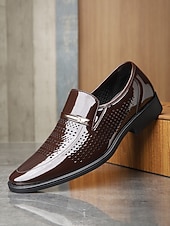 Χαμηλού Κόστους Μπαλαρίνες-Ανδρικά μοκασίνια από συνθετικό δέρμα σε μαύρο χρώμα, κομψά γαμήλια παπούτσια με slip-on για γαμπρούς και επίσημες εκδηλώσεις