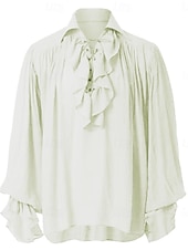 זול חולצות-ימי הביניים רנסנס סטימפונק חולצה פיראט אביר ויקינג תחפושות בגדי ריקוד גברים פיראט האלווין (ליל כל הקדושים) קרנבל הצגה מסיבה\אירוע ערב LARP מבוגרים חולצה