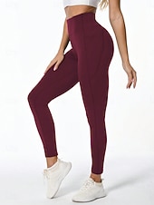 economico -Per donna Pantaloni Pantaloncini anti sfregamento Moda Streetwear Essenziale Lunghezza intera Vita Alta Grafico Elastico in vita Confortevole Alta elasticità Palestra Yoga Streetwear Rosa Rosa scuro