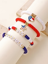 Недорогие Аксессуары-Юбилейный комплект акриловых бусин для женщин к 250-летию США доступен в разных стилях тема свободы США идеально подходит для повседневной носки