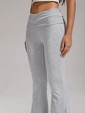 ieftine Pantaloni evazați de damă-Pentru femei Pantaloni Pantaloni evazați Pantaloni casual Vacanță Modă Șic Stradă Lungime totală Talie Înaltă Simplu Talie elastică Confort Comfortabil Micro-elastic Zilnic În aer liber Vacanță Gri