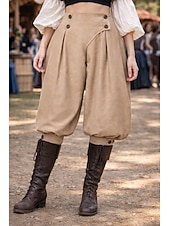 preiswerte Unterteile-Mittelalterlich Renaissance Steampunk Piratenhose Pirat Kostüm Damen Vikinger Seeräuber Fantasie Leistung LARP Renaissance-Messe Erwachsene Hose Frühling