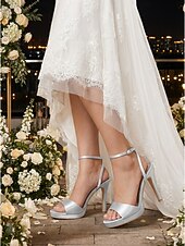abordables novia-Sandalias de tacón alto con tira en el tobillo doradas para mujer, elegantes zapatos de novia minimalistas para bodas en la ciudad.