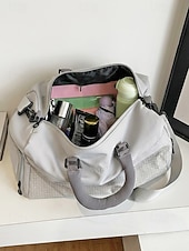 Χαμηλού Κόστους Ταξιδιωτικές Τσάντες-Γυναικεία πολύχρωμη αδιάβροχη τσάντα duffle από πολυεστέρα, μεγάλης χωρητικότητας, ρυθμιζόμενο λουράκι, ιδανική για διακοπές, καθημερινή χρήση και αθλητικές δραστηριότητες