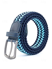 Недорогие Мужские ремни-Мужской эластичный плетеный пояс, полиэстер, различные цвета, идеально подходит для отдыха и повседневной носки.