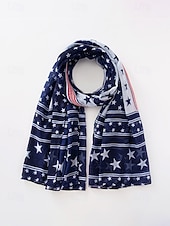 economico Accessori-Foulard in poliestere femminile dell'anniversario dei 250 anni degli Stati Uniti disponibili in più modelli leggero e traspirante per primavera e estate perfetto per USA Giorno dell'Indipendenza e