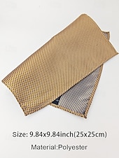 お買い得  結婚 ACC-男性用フォーマルネクタイセット、ポケットチーフとカフスボタン付き - 結婚式、ビジネスパーティー、ガライベントに最適な高級ポリエステルチェック柄ネクタイ - スタイリッシュな花婿の付添人用スーツアクセサリー（複数色）