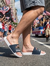 economico Scarpe da uomo-sandali da uomo per il 250° anniversario degli Stati Uniti: comode calzature patriottiche con stampa di bandiera per spiaggia, barbecue, sfilate e celebrazioni estive