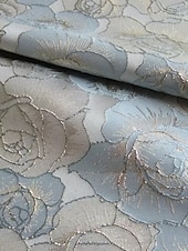  גזרת A עד הריצפה שמלות ערב שמלת נשף אלגנטית וינטאג' פרחוני שרוולים קצרים צווארון עגול קצר מסיבת חצר חתונה כיס ג'אקרד גב בדוגמת דרפה עם שסע כיס