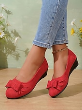 Χαμηλού Κόστους Γυναικείες Μπαλαρίνες-Γυναικείες μπαλαρίνες με πράσινο φιόγκο για την ημέρα του Αγίου Πατρικίου - casual slip-on άνετα παπούτσια με χαμηλό τακούνι, εορταστικό ιρλανδικό στυλ για παρελάσεις, πάρτι, εορταστικές εκδηλώσεις,