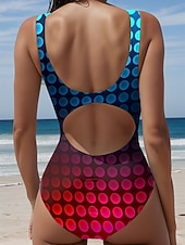 economico Costumi interi-Per donna Costumi da bagno Intero Mutande Costume da bagno Vacanza Moda Ombre Grafico Girocollo Senza Maniche Costumi da bagno