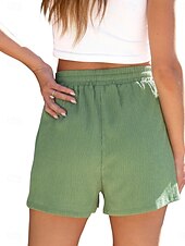economico Pantaloncini sportivi-Per donna Pantaloni da tuta Chinos Shorts Vacanza Moda Streetwear Corto Vita Alta Semplice Tasca Fascia Elastica Comodo Comodità Morbido Elasticizzato All'aperto Streetwear Nero Bianco Viola chiaro
