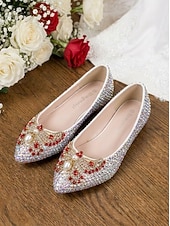 abordables novia-Zapatos de tacón plano con punta puntiaguda y tiras en el tobillo para mujer, para fiesta, boda, coloridos