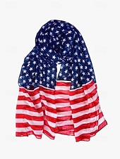 economico Accessori-Foulard in poliestere femminile dell'anniversario dei 250 anni degli Stati Uniti disponibili in più modelli leggero e traspirante per primavera e estate perfetto per USA Giorno dell'Indipendenza e