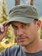 halpa Miesten hatut-Miesten puuvillainen sotilaslippis, saatavilla useissa väreissä, täydellinen lomalle ja arkeen