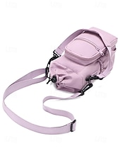 olcso Keresztpántos táskák-Női vízálló nejlon kulacstáska telefonzsebbel, többszínű keresztpántos hordozó fitneszhez, sporthoz, túrázáshoz és hétköznapi használatra, állítható vállpántos utazó italtartóval.