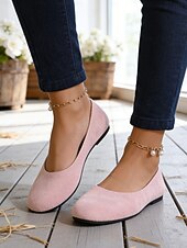 billige Flate sko til kvinner-damerosa ballerinasko - lette slip-on komfortsko, minimalistisk hverdagsstil for voksne, ideelle for daglig bruk, kontor, reise, turgåing &amp;helgeturer