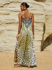 رخيصةأون Jumpsuits-جمبسوت كامي من الساتان الحريري من ليدي ليون هارت