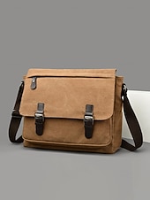 Χαμηλού Κόστους Ανδρικές τσάντες-Ανδρική τσάντα ώμου από καμβά, πολύχρωμη τσάντα ώμου μεγάλης χωρητικότητας με χιαστί ώμο, casual vintage τσάντα εργασίας για φορητό υπολογιστή για καθημερινές μετακινήσεις, υπαίθριες δραστηριότητες και χρήση γραφείου