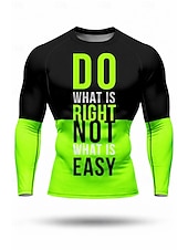 Недорогие Футболки и майки для бега-Муж. Футболка для бега Компрессионная футболка 3D печать Цветовые блоки Длинный рукав Основной слой Весна Осень Контрастных цветов Быстровысыхающий Сжатие видеоизображений Для тренировки Power Flex