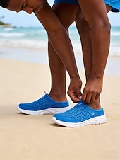 preiswerte Männer-Blaue Herren-Wasserschuhe, leicht und atmungsaktiv für Strandurlaubsaktivitäten