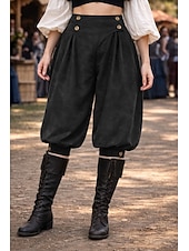 preiswerte Unterteile-Mittelalterlich Renaissance Steampunk Piratenhose Pirat Kostüm Damen Vikinger Seeräuber Fantasie Leistung LARP Renaissance-Messe Erwachsene Hose Frühling