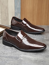 Χαμηλού Κόστους Μπαλαρίνες-Ανδρικά μοκασίνια από συνθετικό δέρμα σε μαύρο χρώμα, κομψά γαμήλια παπούτσια με slip-on για γαμπρούς και επίσημες εκδηλώσεις