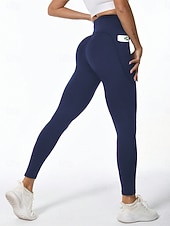 economico -Per donna Pantaloni Pantaloncini anti sfregamento Moda Streetwear Essenziale Lunghezza intera Vita Alta Grafico Elastico in vita Confortevole Alta elasticità Palestra Yoga Streetwear Rosa Rosa scuro