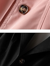 economico Cappotti Trench-Per donna Giacca Casual Trench Confortevole Traspirante Tasca Bottoni Elegante Moda Casual Semplice Casuale Vacanza Streetwear Abbigliamento quotidiano Monopetto Regolare Collo ripiegato Vestibilit