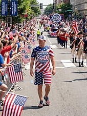 billiga Skor för män-USA:s 250-årsjubileum Herr America atletiska sneakers - USA-flagga tryck lätta löparskor Dämpad sula patriotiska träningsskor för 4 juli firande parader