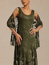  Dam Axelryckningar Spets Blommig Elegant kall axel Dagligen Bröllopsgäst Strandbröllop Marinblå Oliv Sommar Vår