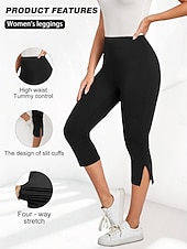 billiga Enkla Leggings-Dam Capribyxor Sommarshorts Damasker Mode Streetwear Grundläggande Vadlängd Hög midja Slät Elastisk midja Mateial som andas Bekväm Elastisk Dagligen Semester Gym Mörkgrå Svart Marinblå Sommar Vår