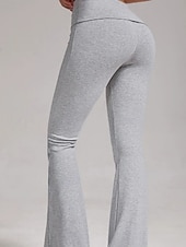 ieftine Pantaloni evazați de damă-Pentru femei Pantaloni Pantaloni evazați Pantaloni casual Vacanță Modă Șic Stradă Lungime totală Talie Înaltă Simplu Talie elastică Confort Comfortabil Micro-elastic Zilnic În aer liber Vacanță Gri