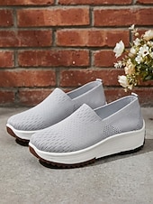 cheap Women's Sneakers-Women's Purple Breathable Knit Slip-On Sneakers - Lightweight Walking Shoes for Daily Walking, Travel, Work, Shopping, Fitness &amp; Everyday Wear